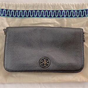 Gunmetal gray Tory Burch satchel